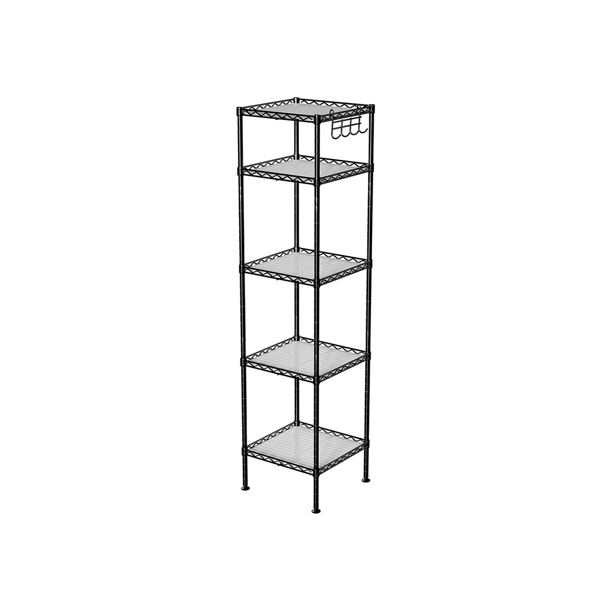 SONGMICS badeværelseshylde, 30 × 30 × 123.5 cm, udvidelig, sort, LGR23BK