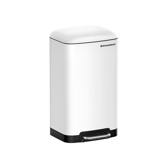 Songmics affaldsspand, 30 L, hvid, LTB01W