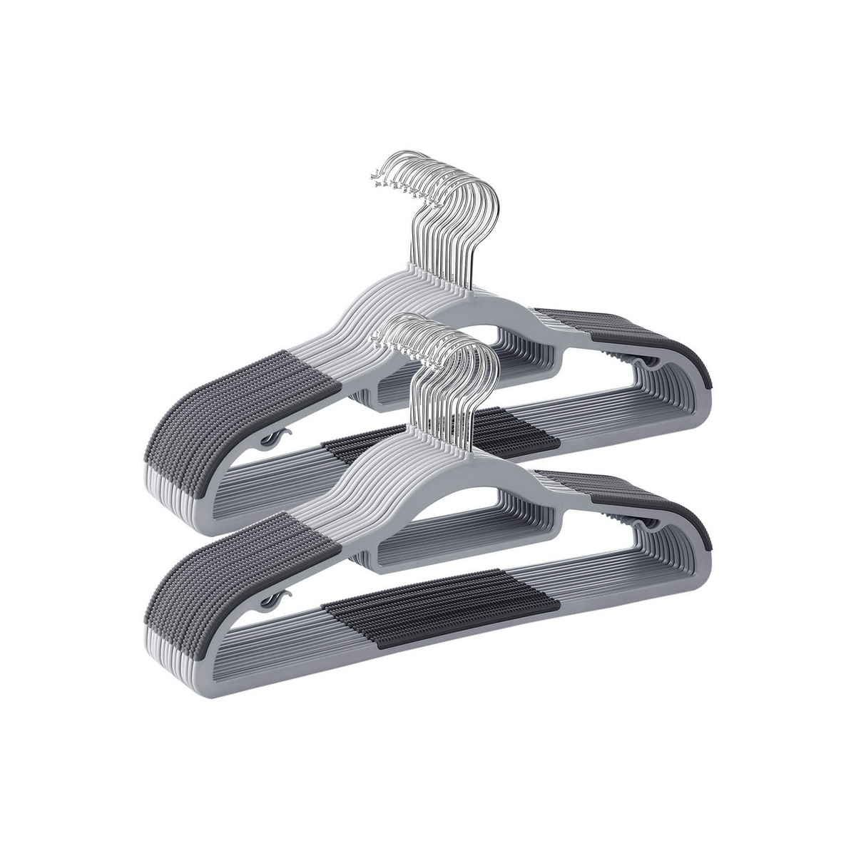 SONGMICS tøjbøjler, 50-pak, 0.6 cm, drejelig, lysegrå/mørkegrå, CRP20G50