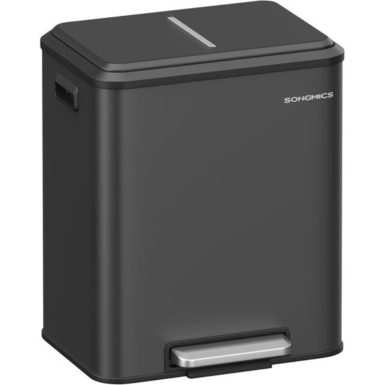 Songmics affaldsspand, 2 × 15 L, med låg, LTB544B02