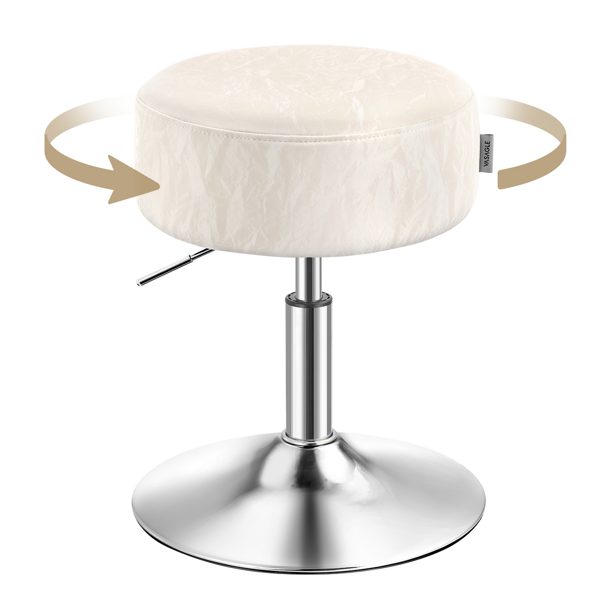 Vasagle sminkeskammel, justerbar, drejelig, cremehvid, LJB120W01
