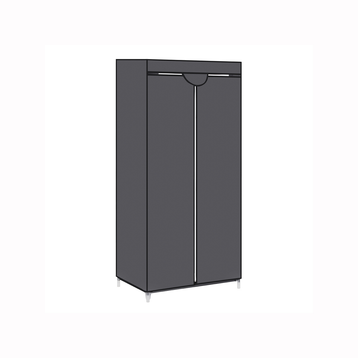 SONGMICS garderobeskab, 75 × 45 × 160 cm, sammenklappelig, grå, RYG83GY