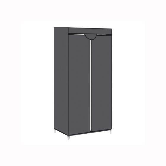 Songmics garderobeskab, 75 × 45 × 160 cm, sammenklappelig, grå, RYG83GY