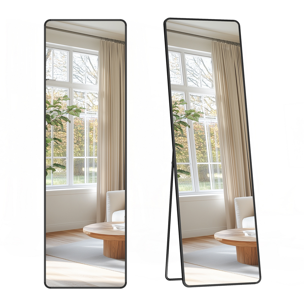 SONGMICS helkropsspejl, 150 × 40 cm, sort, LFM034B01