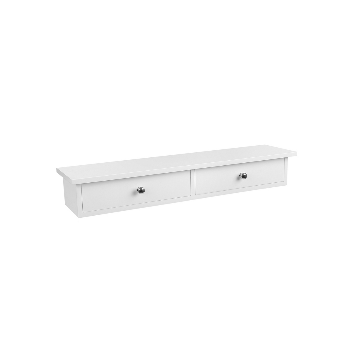 Songmics væghylde, 2 skuffer, 65 × 15 × 10 cm, hvid, LWS65WT