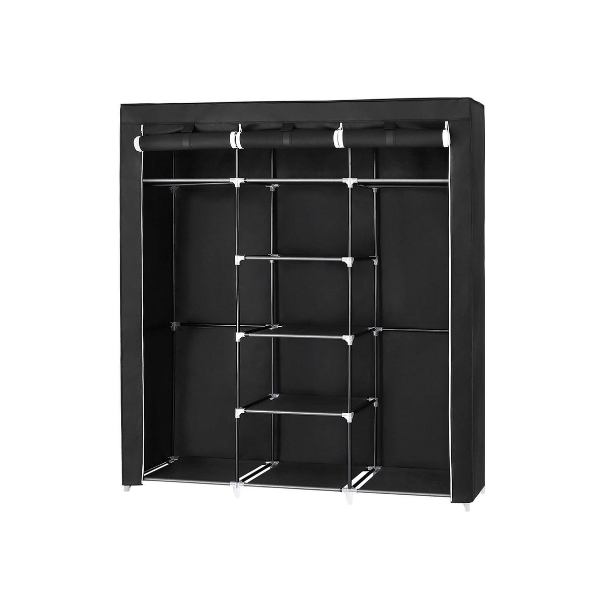 SONGMICS garderobeskab, 175 × 150 × 45 cm, sammenklappelig, sort, RYG12B
