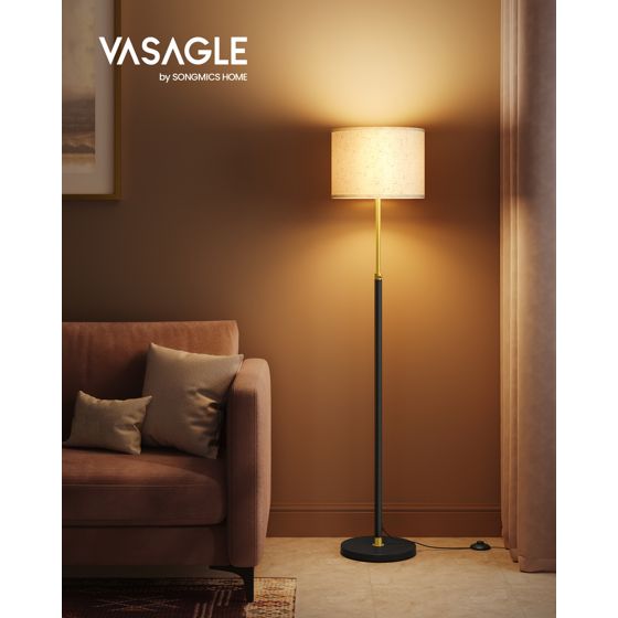 Vasagle gulvlampe, 170 cm, højdejusterbar, guld/sort, LFL002B02