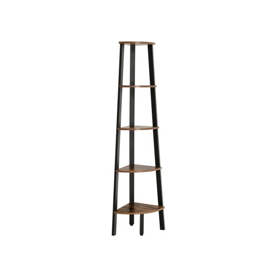 Vasagle hjørnehylde, 5 niveauer, rustikbrun, LLS35X