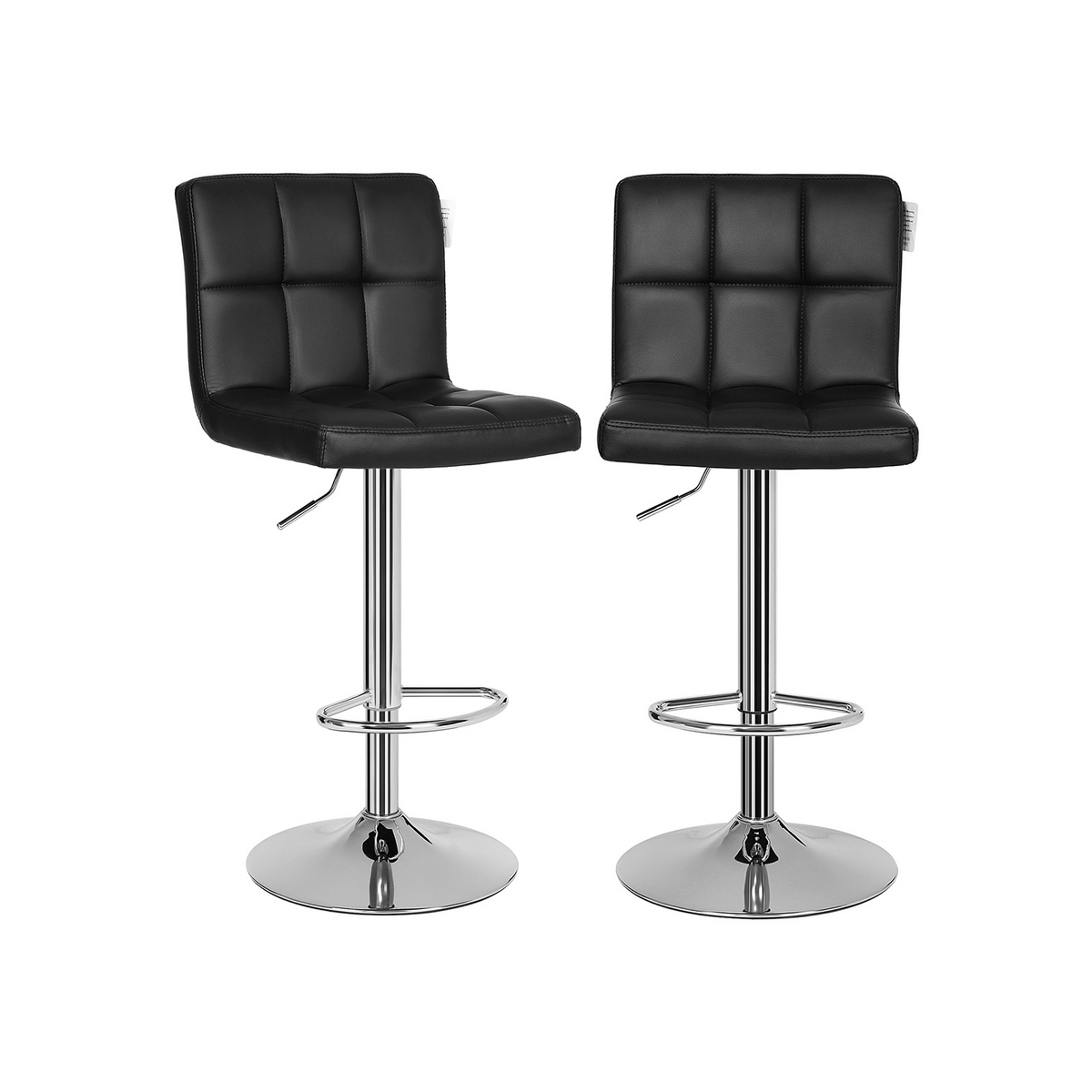 Songmics barstol, 2-pak, justerbar, drejelig, sort, LJB64B