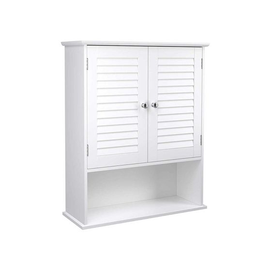 Vasagle badeværelsesskab, 60 × 20 × 70 cm, justerbar hylde, hvid, BBC27WT