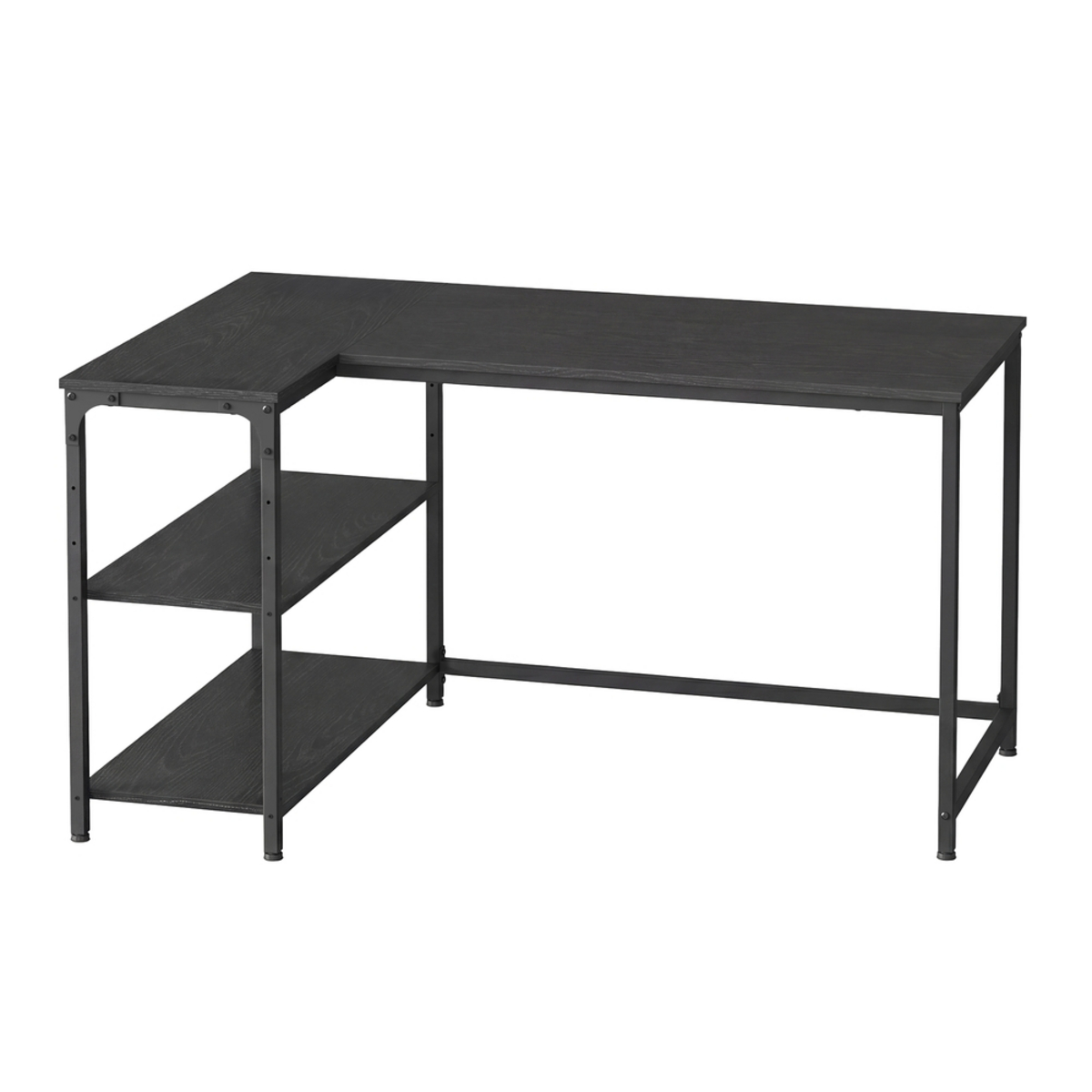 VASAGLE skrivebord, justerbar hylde, sort, ULWD136BE01