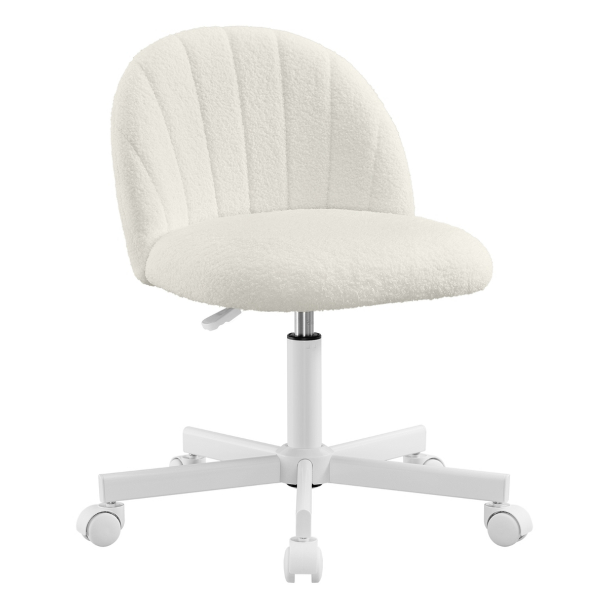 Songmics skrivebord, 22.8 × 24 × 27.8–32.9 tommer, højdejusterbar, drejelig, hvid