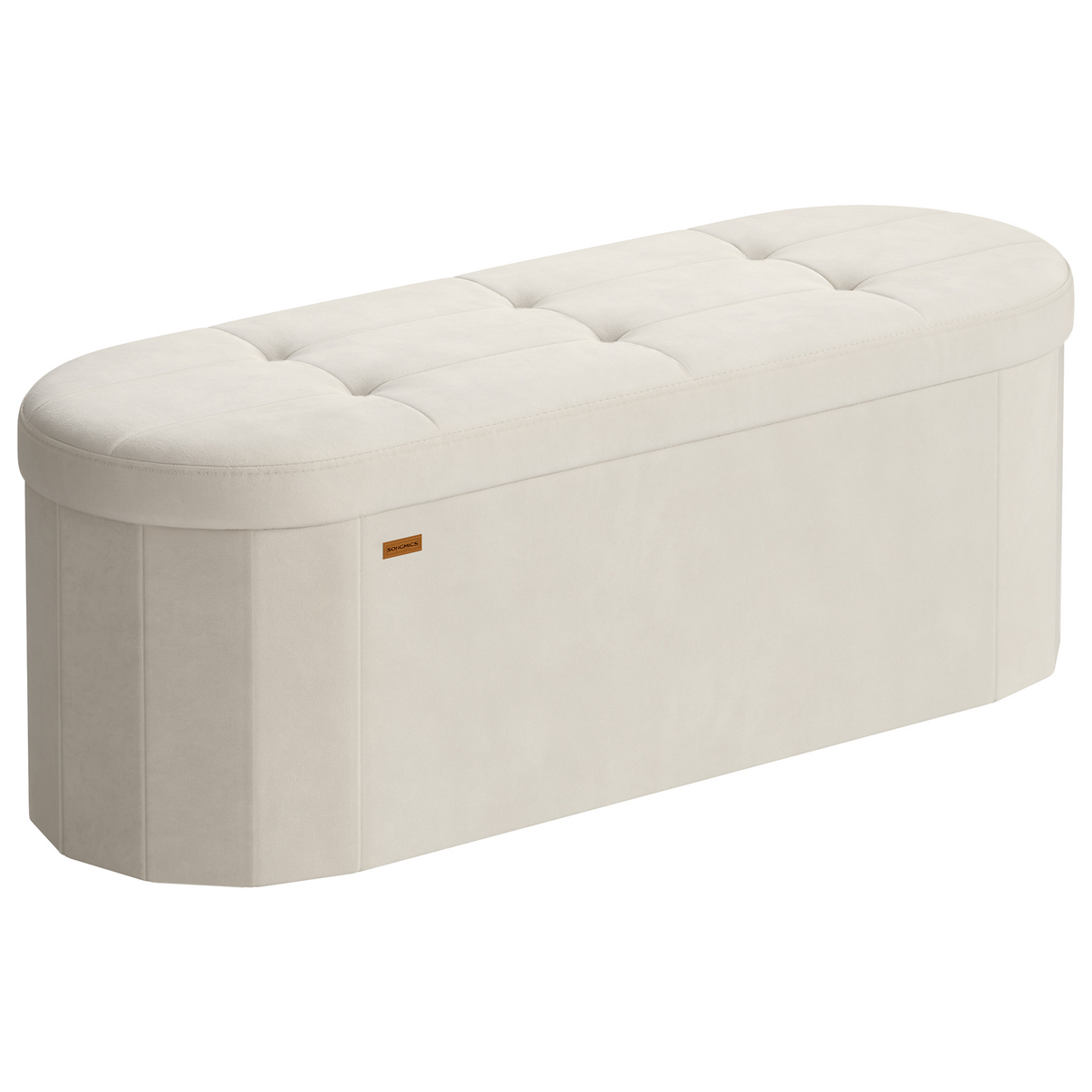 SONGMICS opbevaringskiste, 110 L, 38 × 110 × 38 cm, sammenklappelig, cremehvid, LSF297LH01
