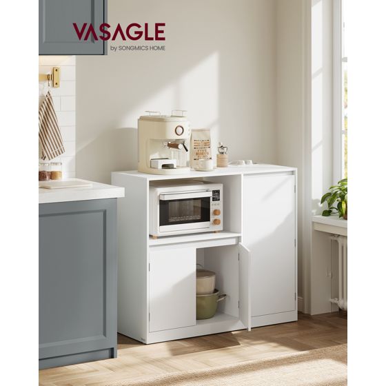 Vasagle opbevaringsskab, justerbar hylde, skyhvid, BBK373WB01
