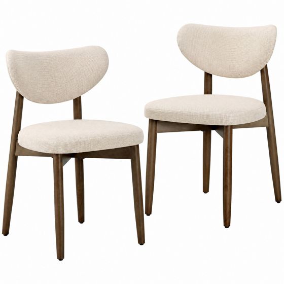 Vasagle spisebordsstole, 2-pak, polstrede, 19.6 × 20 × 32.2 tommer, beige