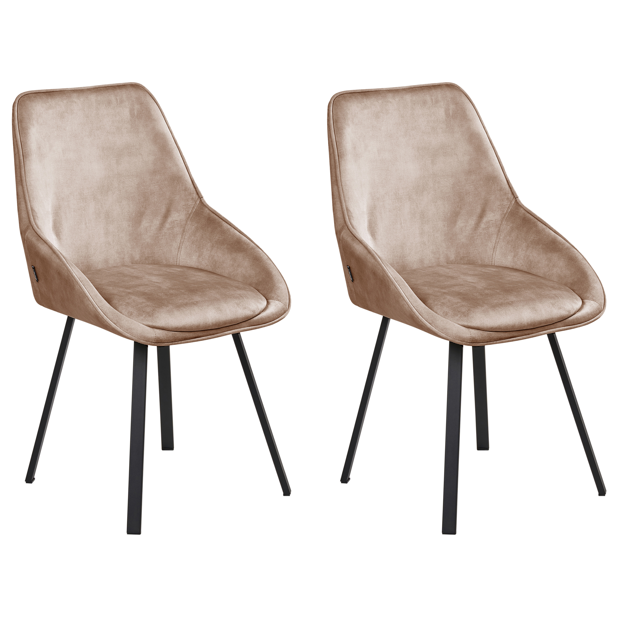 Sæt med 2 spisebordsstole TERLTON Velour Beige