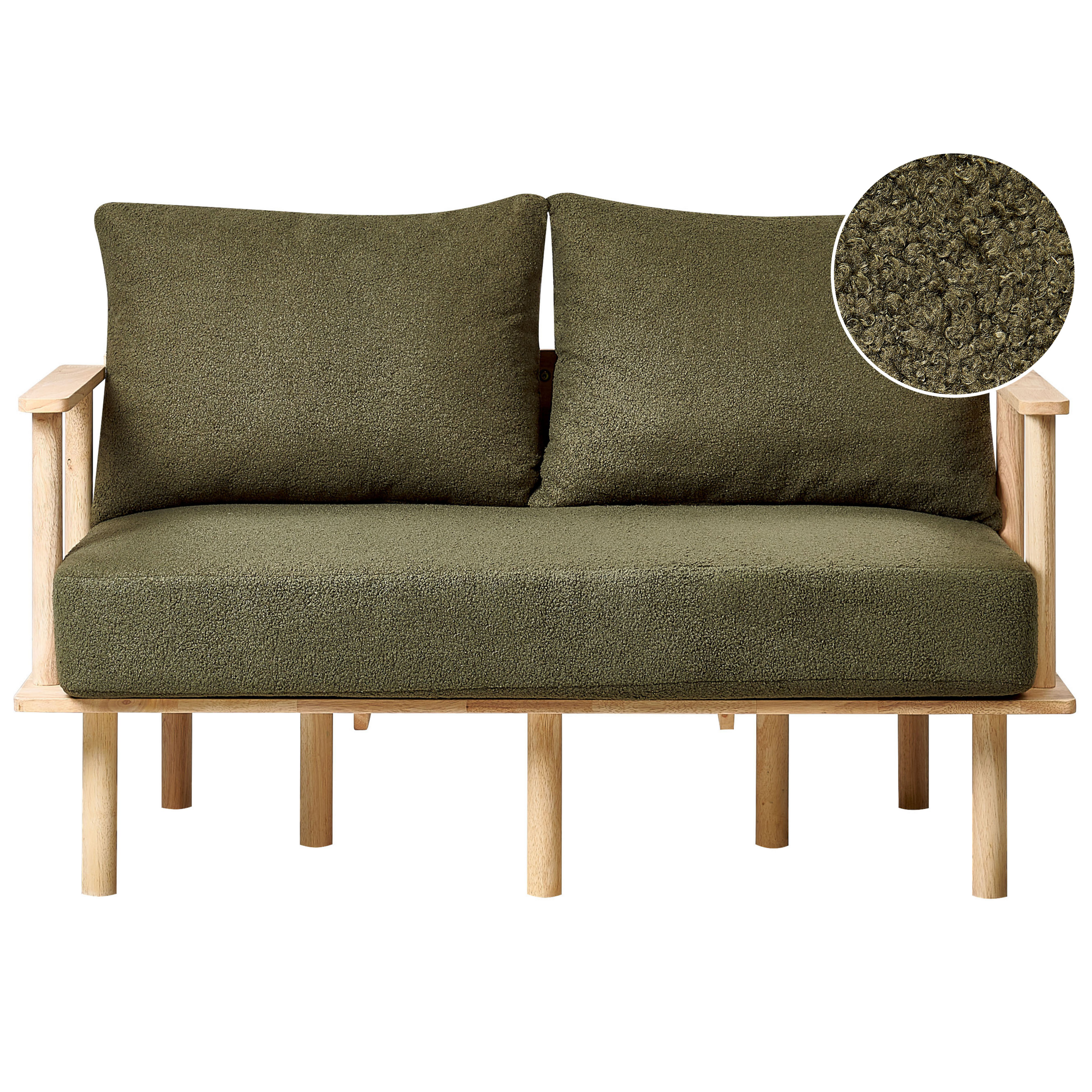 Sofa 2 personers ASKER Boucle Mørkegrøn