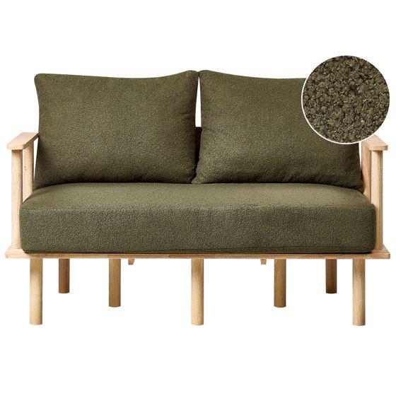 Sofa 2 personers ASKER Boucle Mørkegrøn