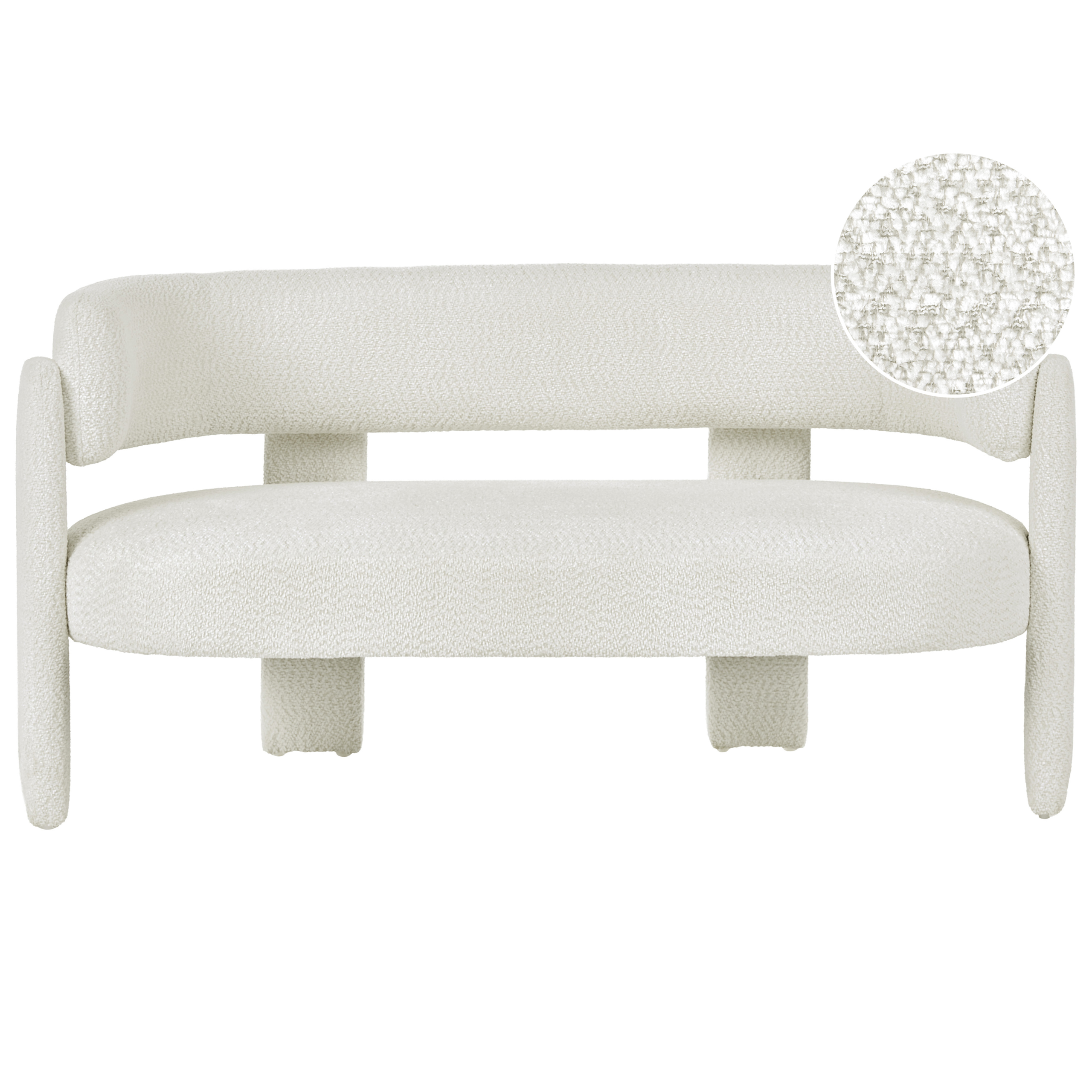 Sofa 2 personers BUREA Chenille Cremehvid