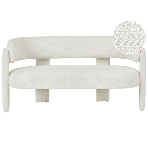 Sofa 2 personers BUREA Chenille Cremehvid