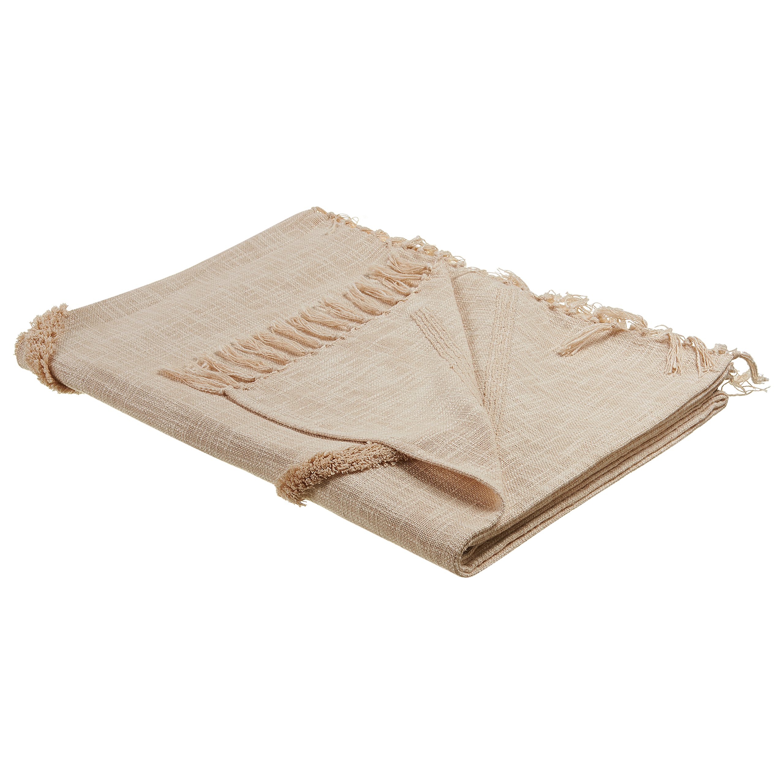 Plaid JAUNPUR Bomuld 130 x 180 cm Beige