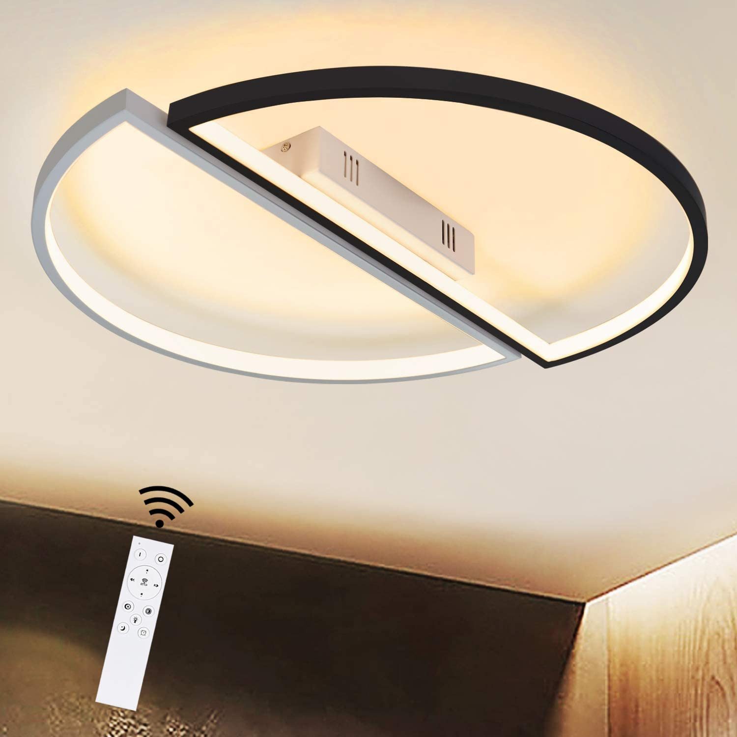 NETTLIFE dæmpbar, LED loftlampe, med fjernbetjening, moderne, jernlysekrone