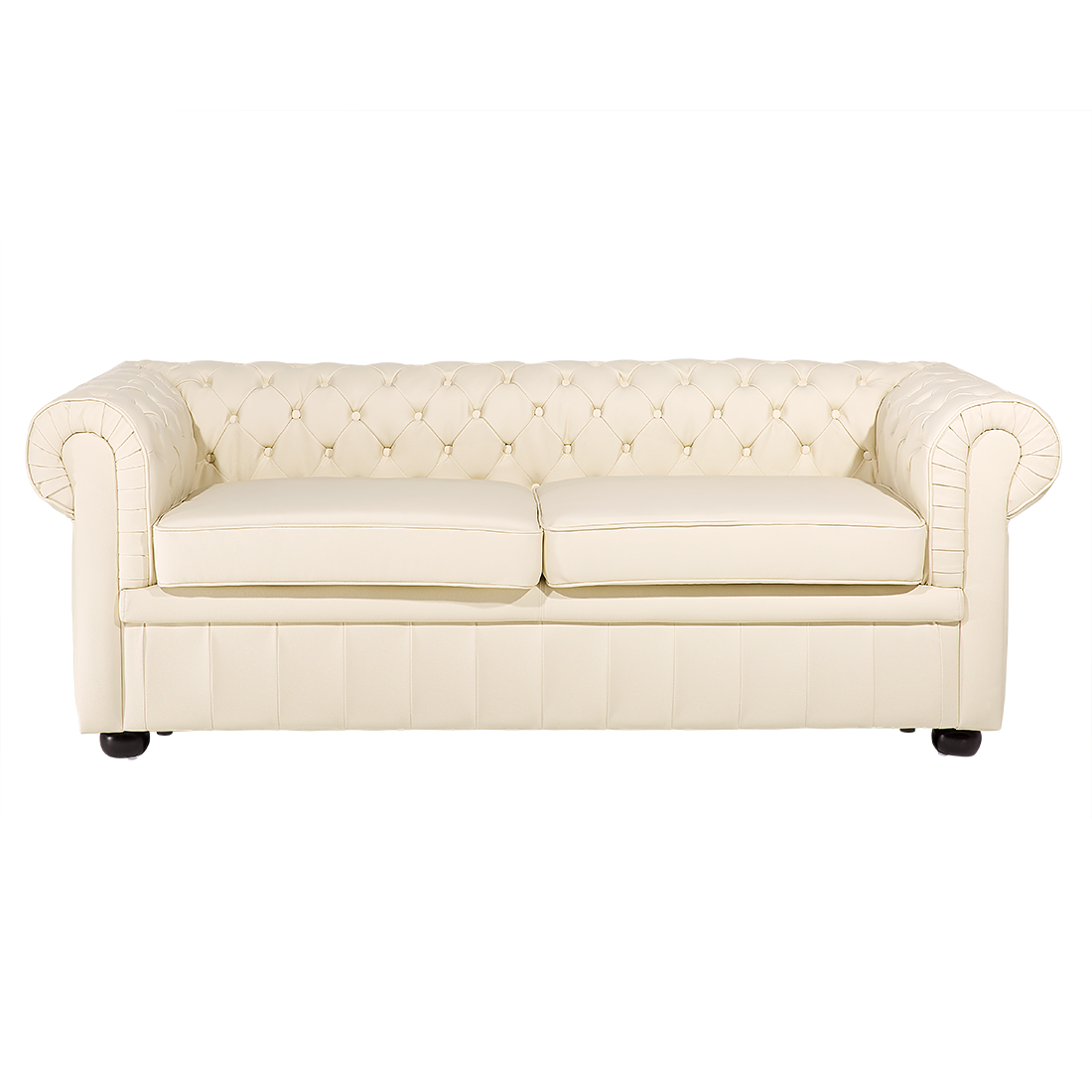 Sofa 3 personers CHESTERFIELD Ægte læder Lys Beige