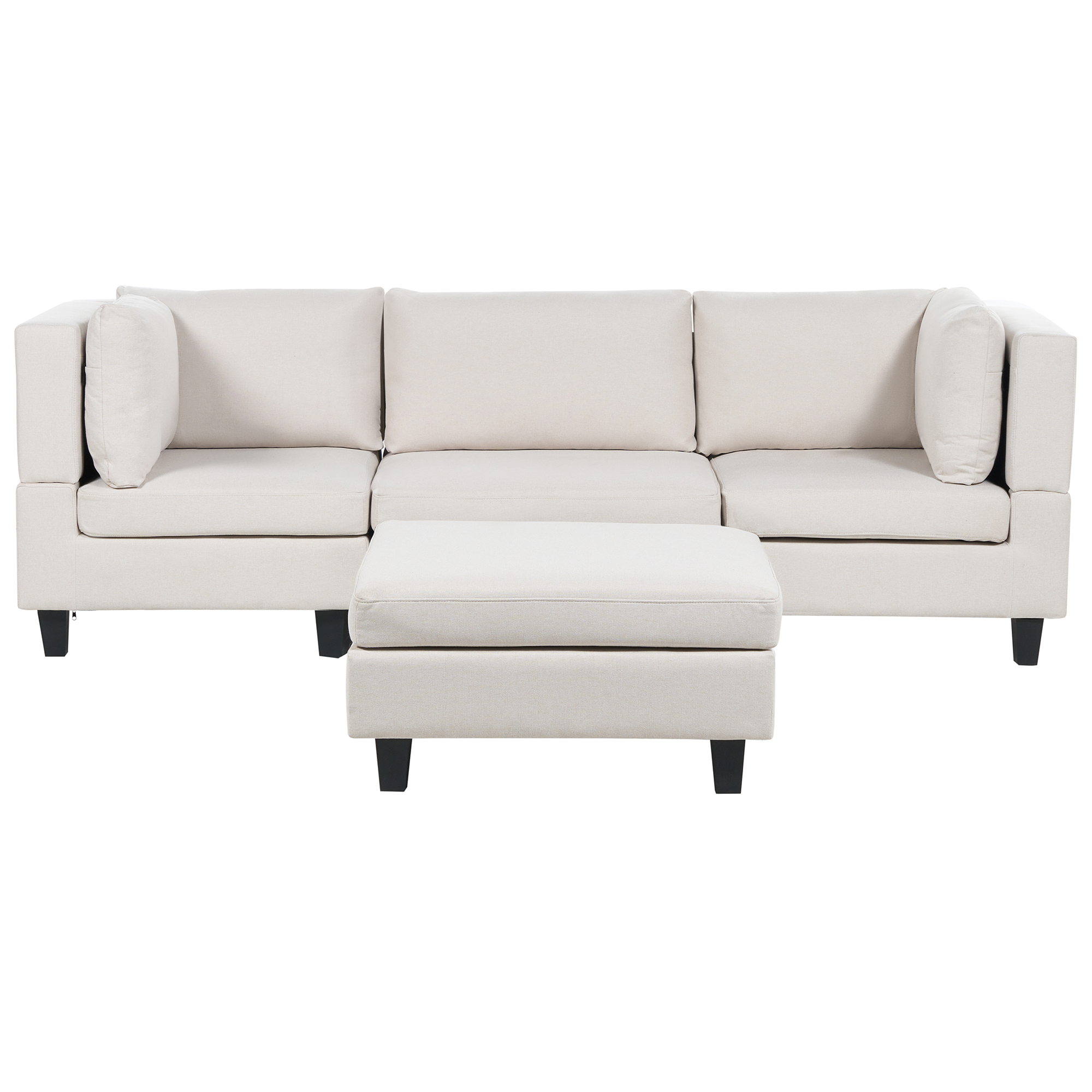 Modulsofa 3 personers UNSTAD med fodskammel Lys Beige