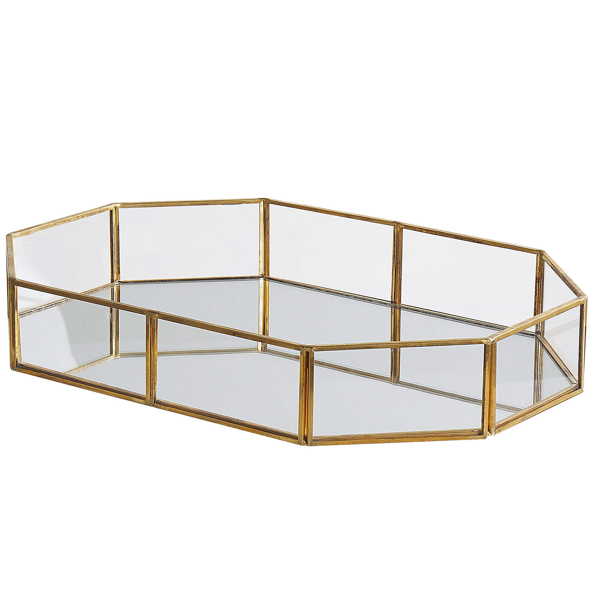 Dekorativ bakke CHABRIS Glas Guld