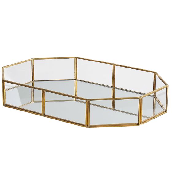 Dekorativ bakke CHABRIS Glas Guld
