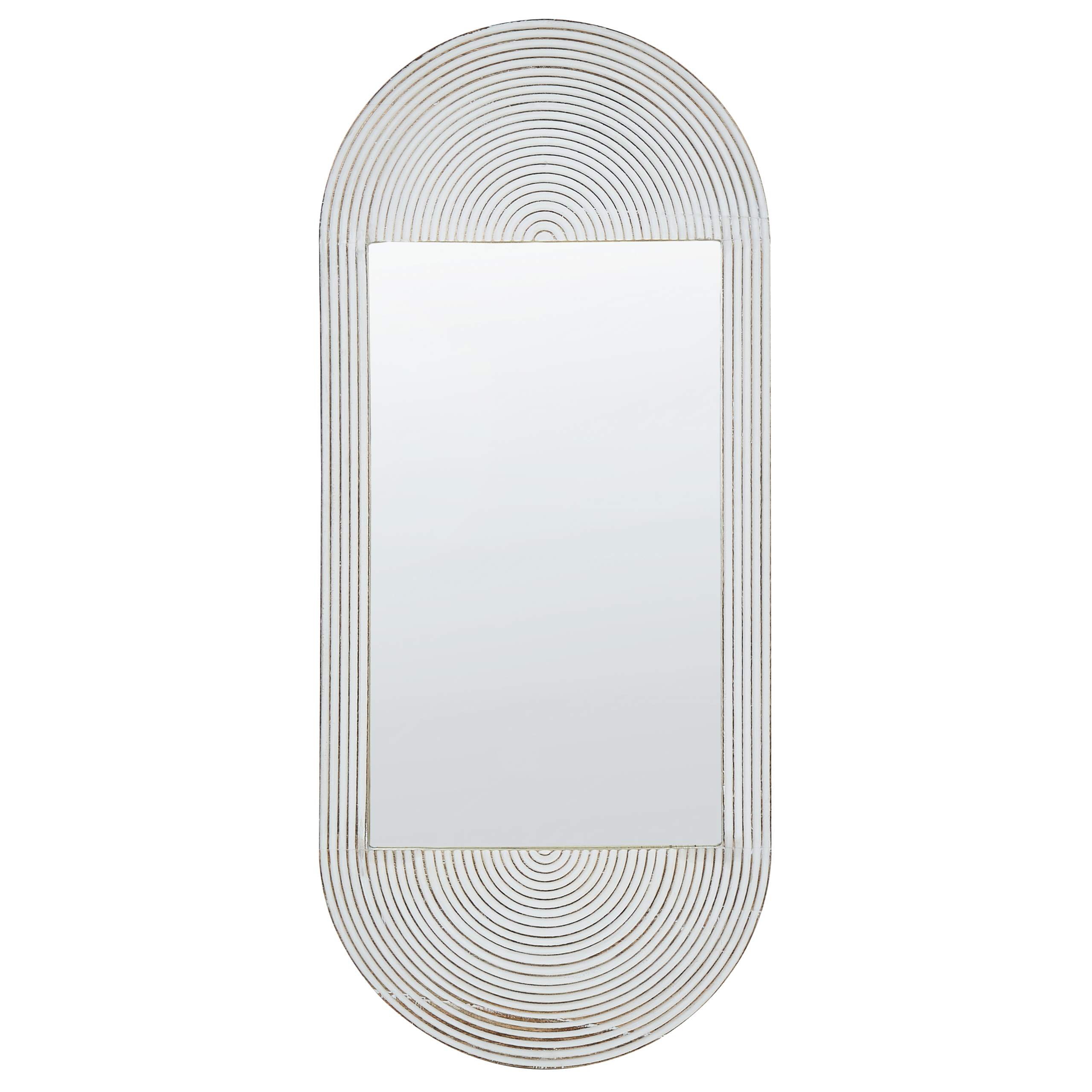 Vægspejl BRIANT 56 cm 130 cm Mangotræ Hvid