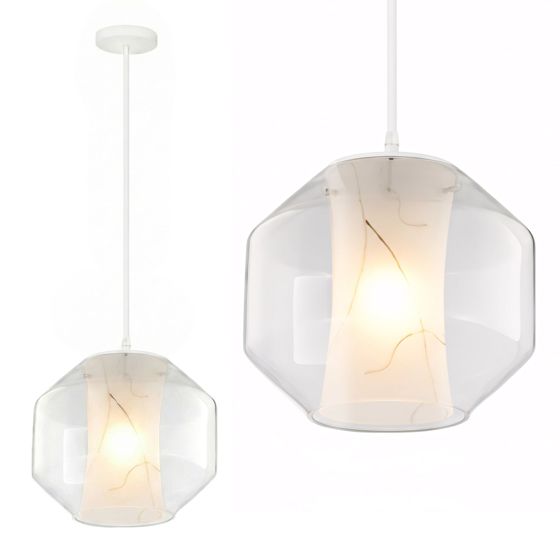 TOOLIGHT hængende loftlampe APP908-1CP MARBLE 24CM Gennemsigtig 15x22x85cm
