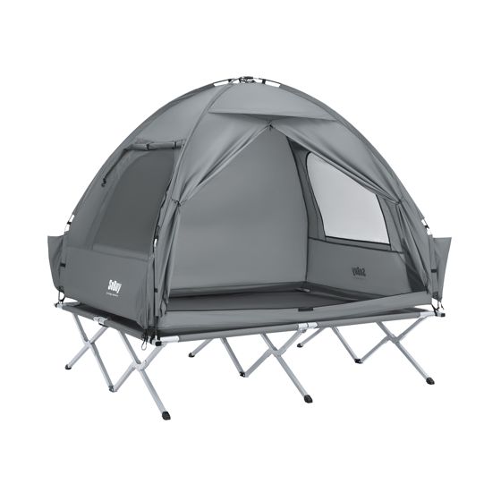 SoBuy Campingseng Udendørs campingtelt med lampekrog og skolommer 3-i-1-telt til 2 personer Praktisk 193x145x188 cm OGS32-II-L-HG