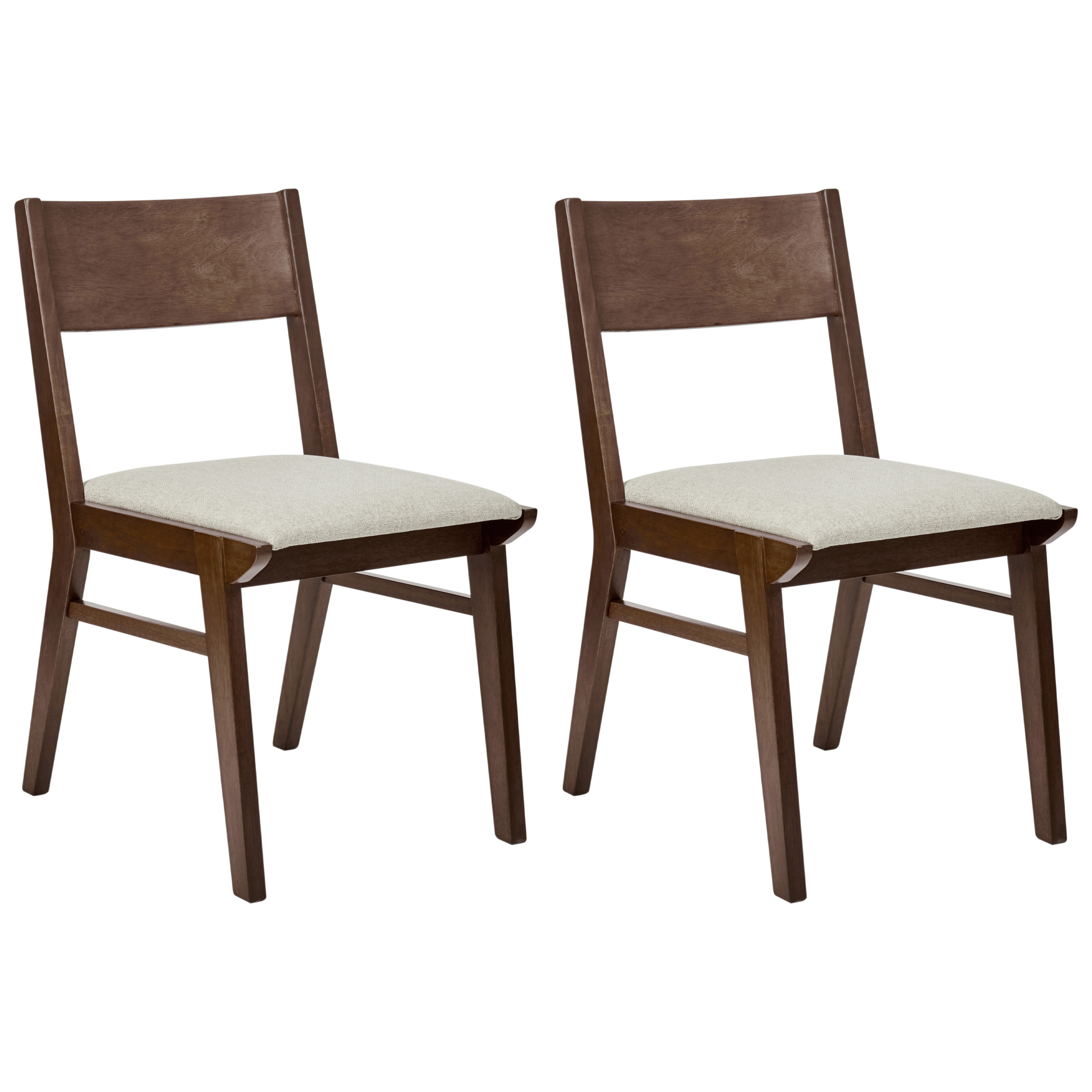Sæt med 2 spisebordsstole ENOLA Træ Brun/lys beige