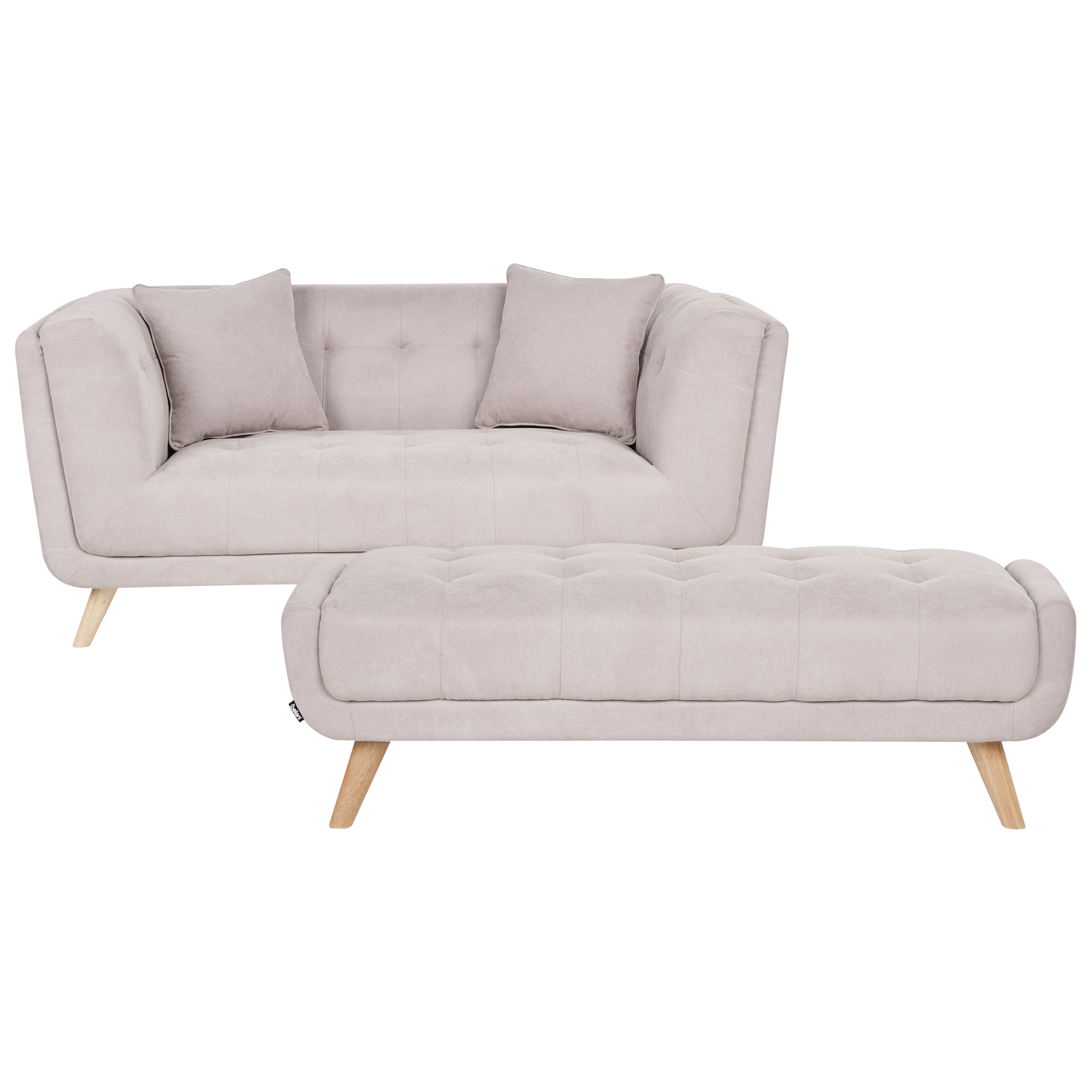 Sofa 2 personers HABO med fodskammel Brungrå