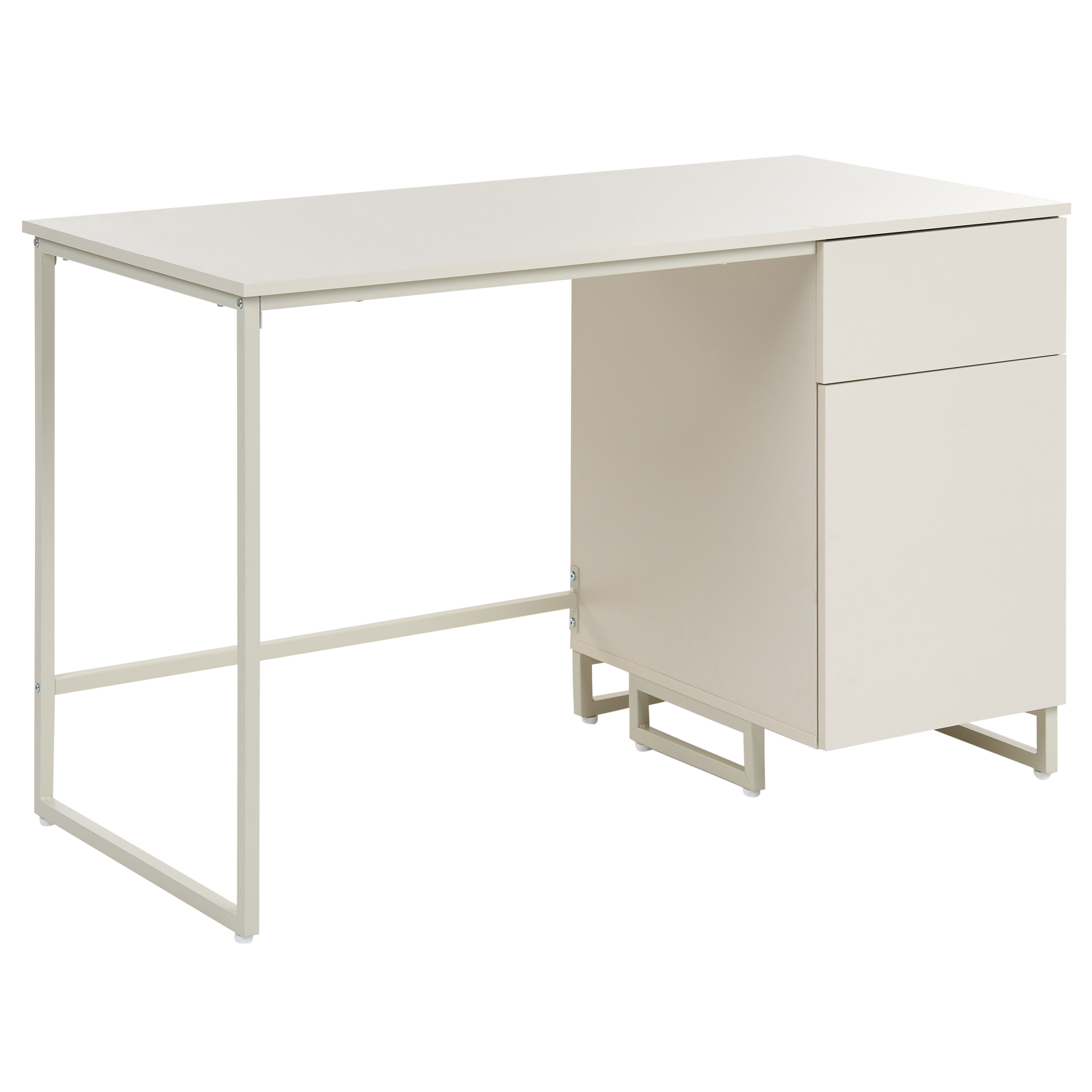 Skrivebord LEXTON 120 cm 60 cm med skuffer Lys Beige