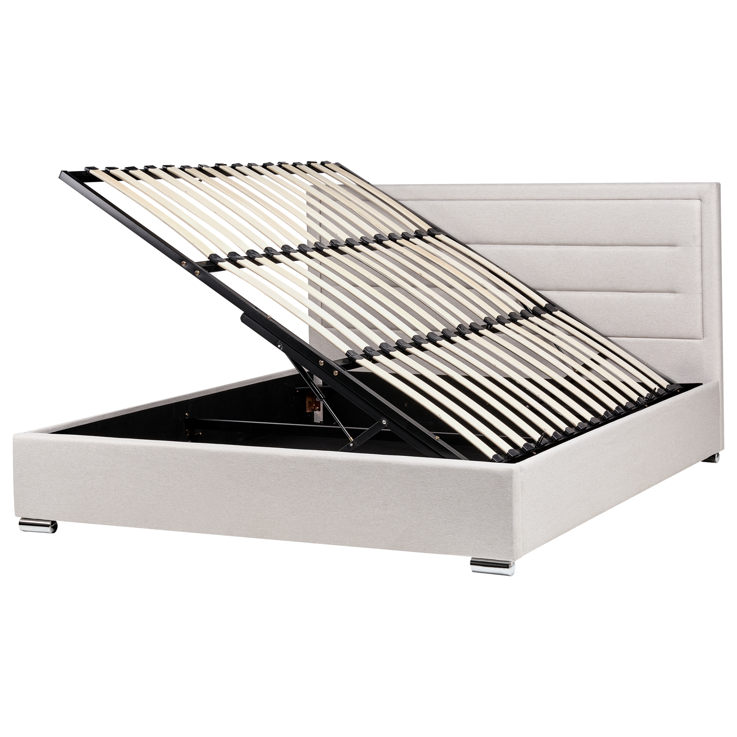 Seng med opbevaring ROUEN Lys Beige 180 x 200 cm