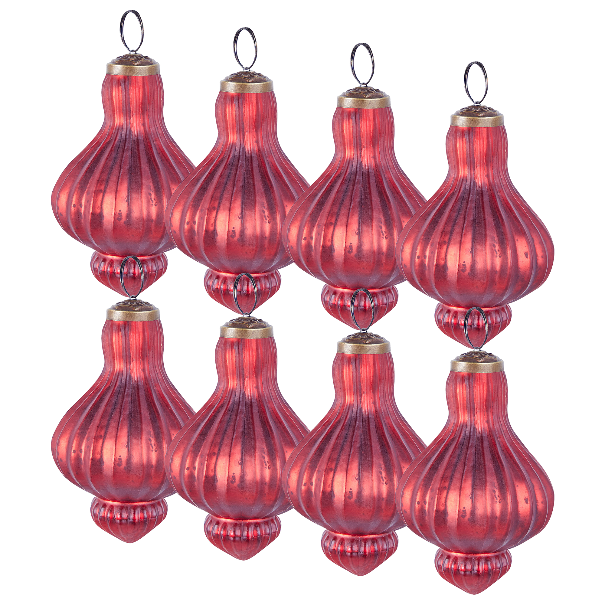 Sæt af 8 julekugler BRILLANT Glas Rød