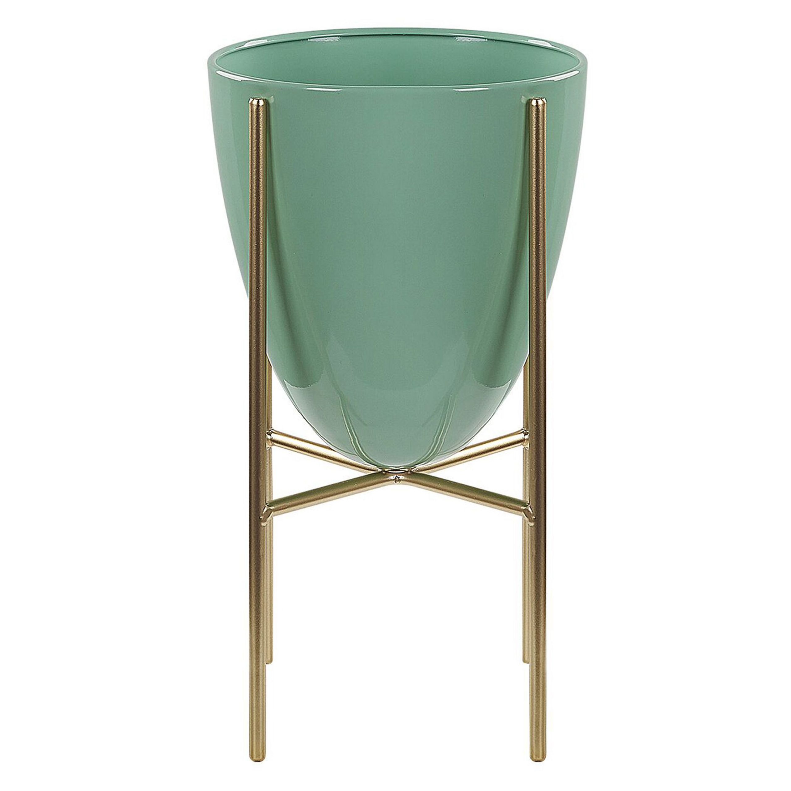 Forhøjet plantekrukke LEFKI 16 cm Metal Mintgrøn