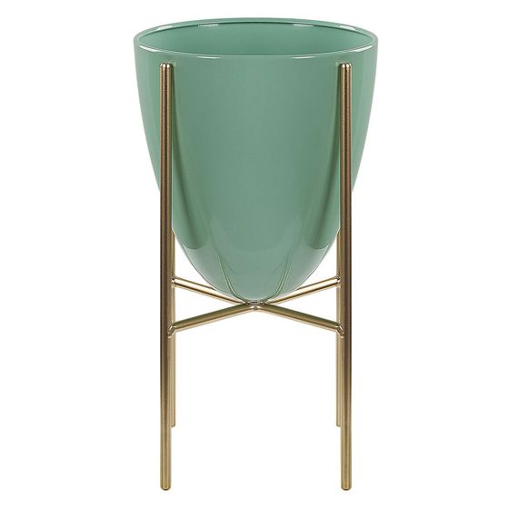 Forhøjet plantekrukke LEFKI 16 cm Metal Mintgrøn