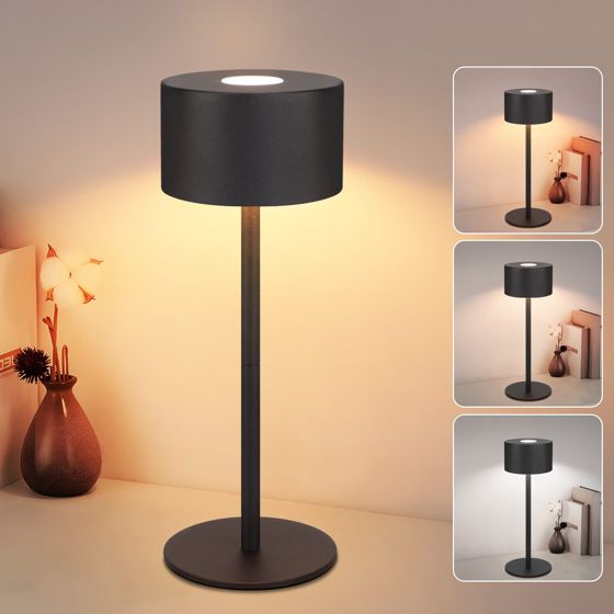 NETTLIFE Trådløs LED-bordlampe: Dæmpbar touch-bordlampe med 3 farvetemperaturer, højdejusterbar, USB