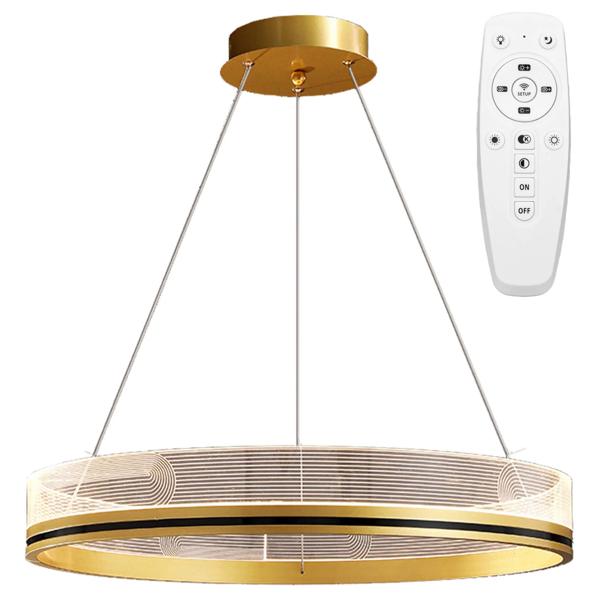 TOOLIGHT hængende loftlampe APP1190-CP 60CM LED Guld 60x60x76cm