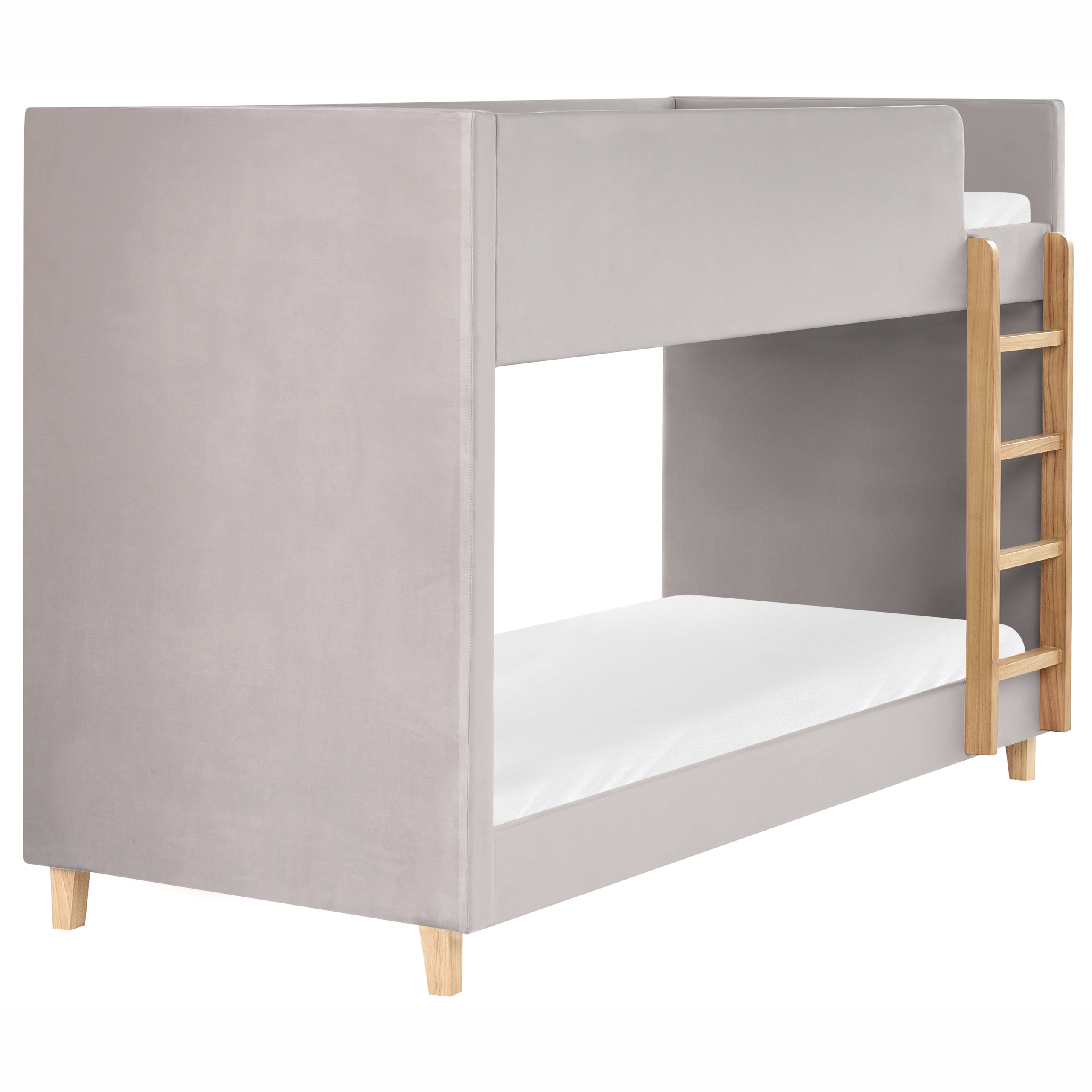 Køjeseng Velour CHOCQUES 90 x 200 cm Lysegrå