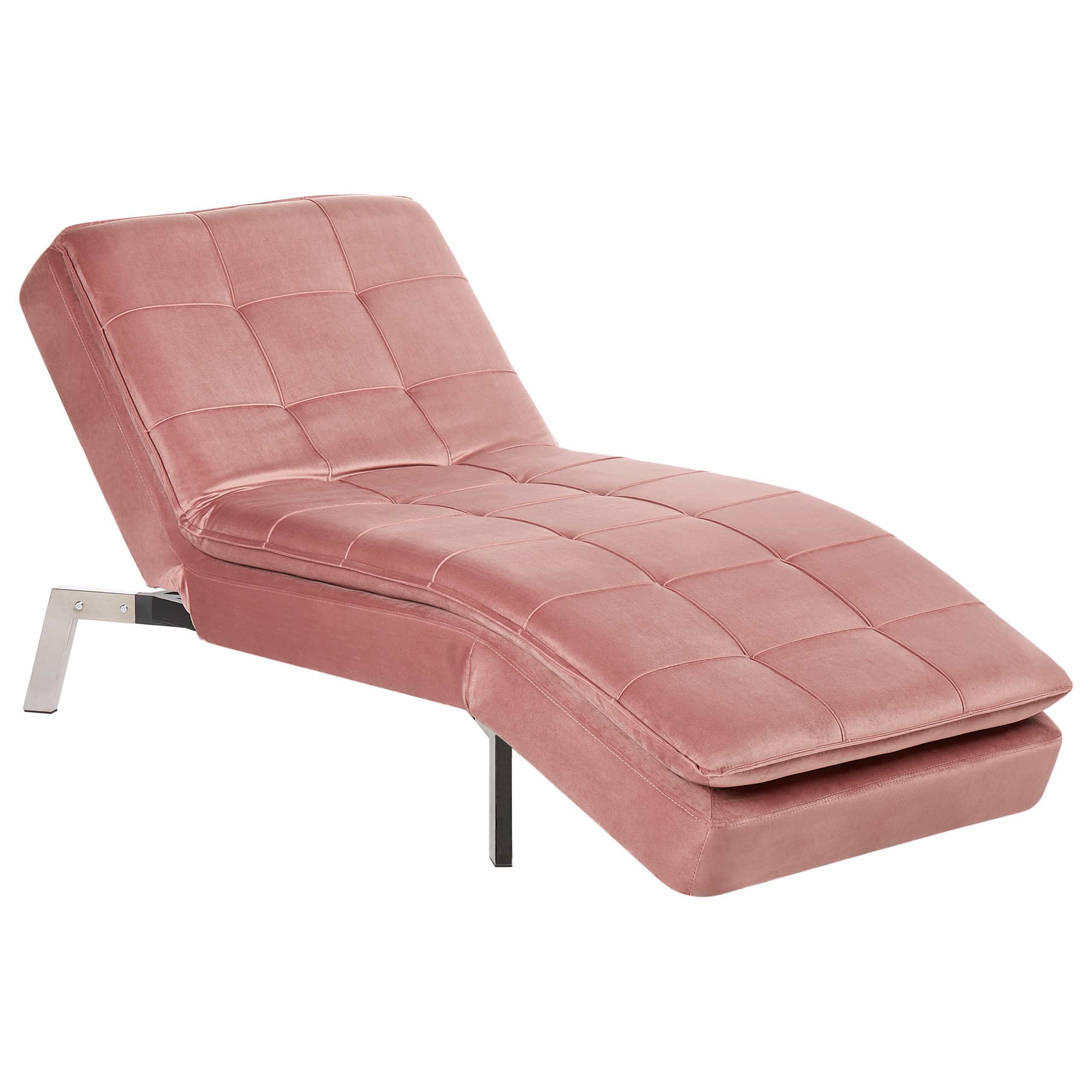 Chaiselong LOIRET Velour Lyserød