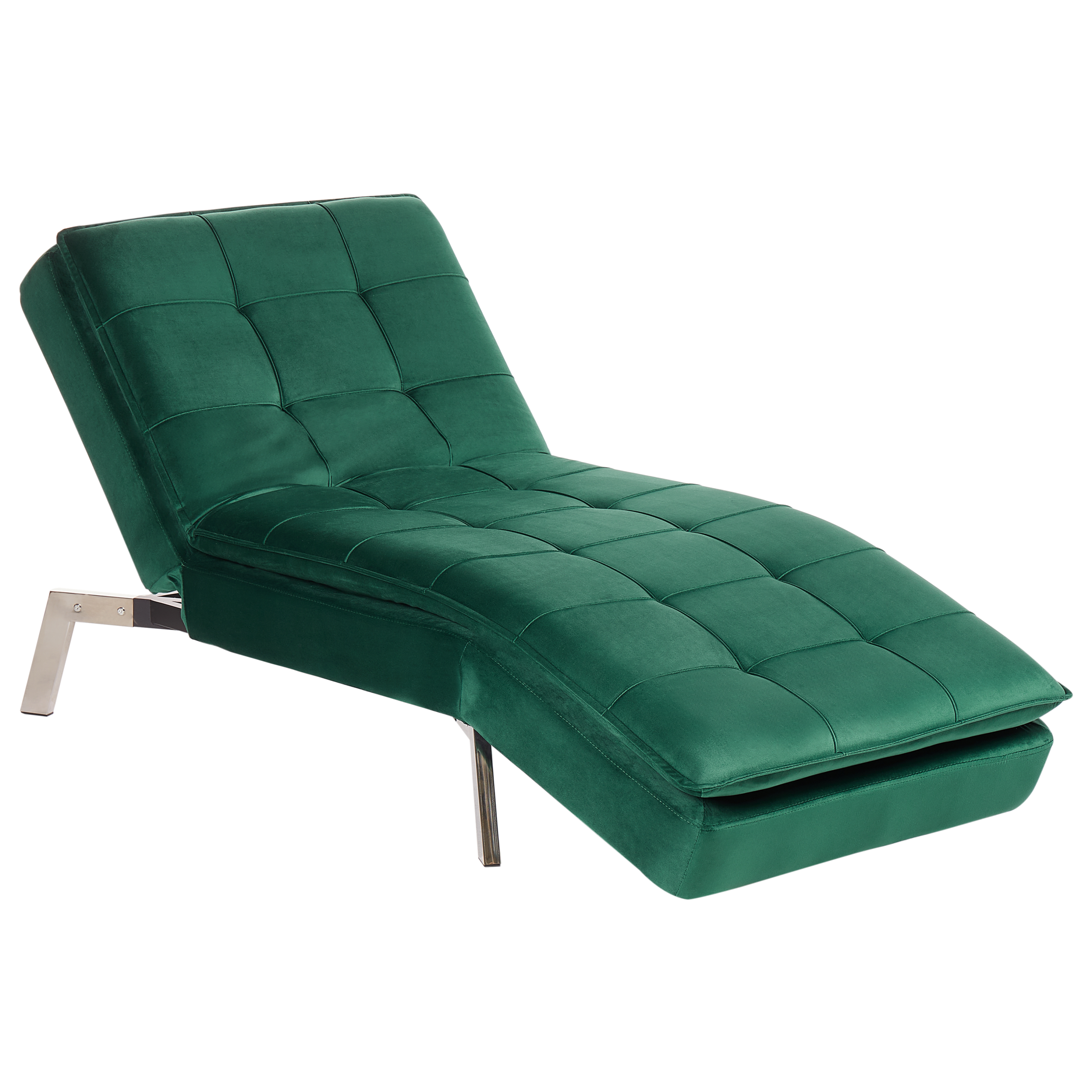 Chaiselong LOIRET Velour Smaragdgrøn