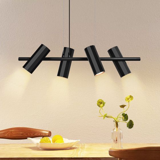 NETTLIFE Sort metal pendellampe, diameter 66 cm, GU10, 4 flammer, moderne industriel stil, stue, interiør, køkken, soveværelse