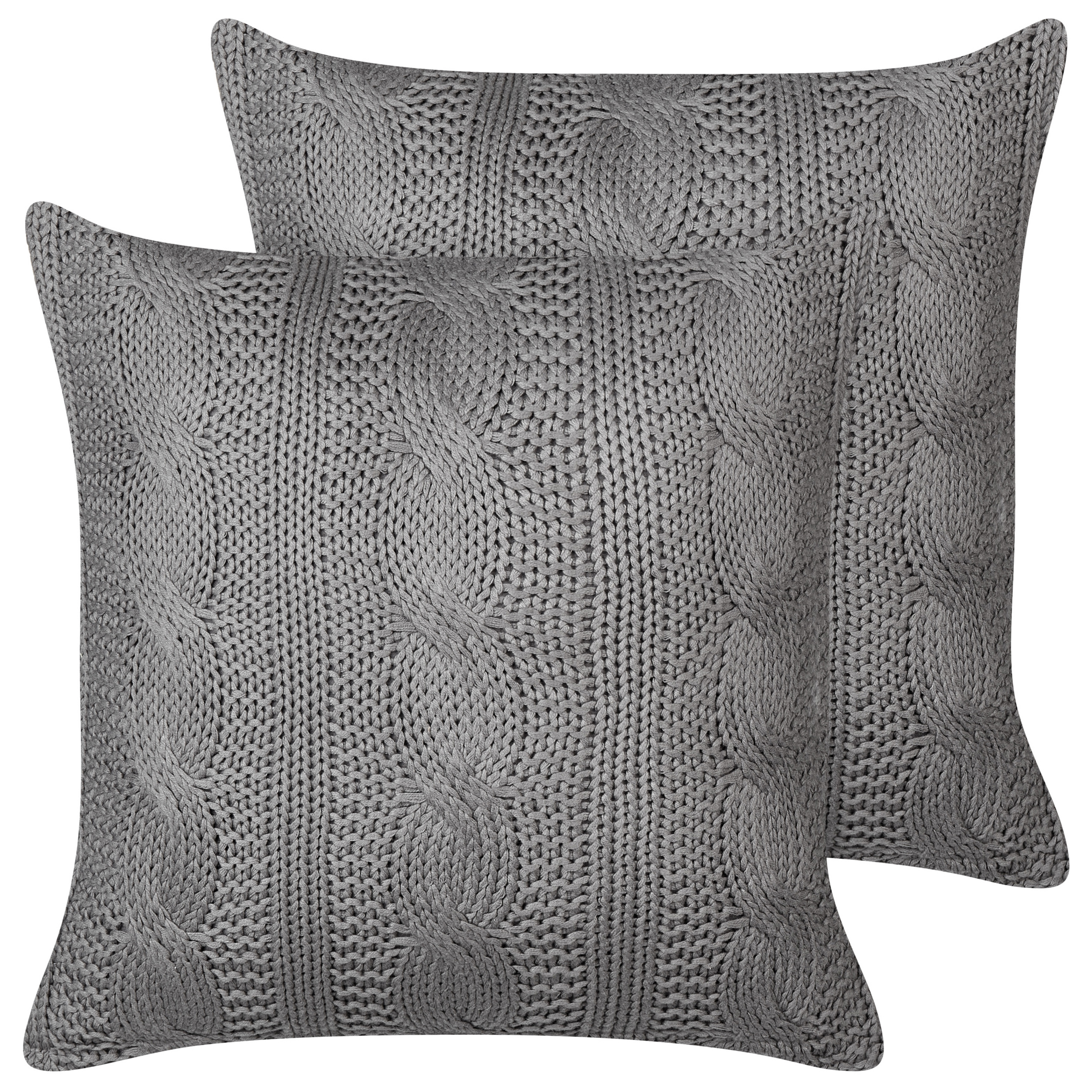 Sæt af 2 pyntepuder CONSTYLIS 45 x 45 cm Bomuld Mørkegrå Ensfarvet