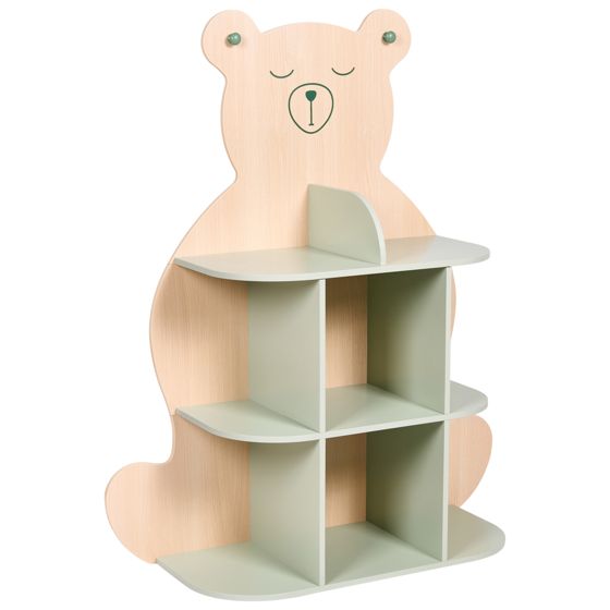 Reol ELWOOD 108 cm Lysebrun/ Grøn