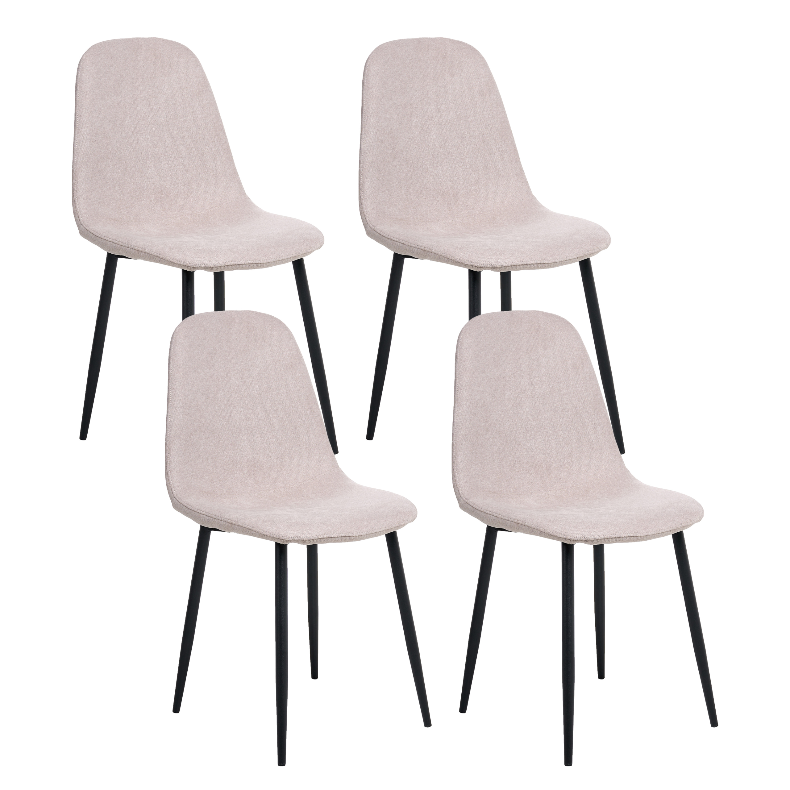 Sæt med 4 spisebordsstole CRANDALL Beige