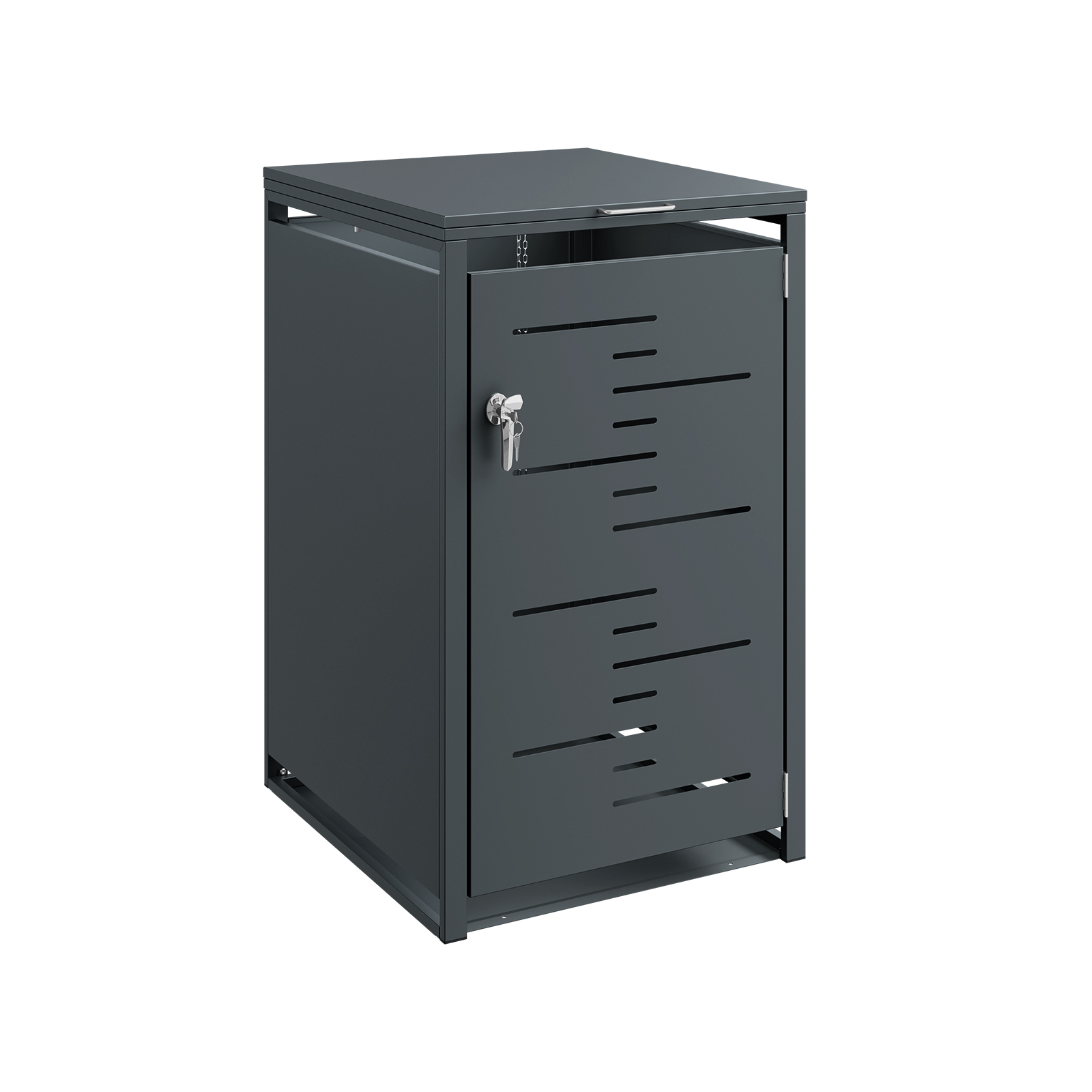 Skab med låsbar dør og åben top Dark Gray 76x65x116.3cm OGS63-DG